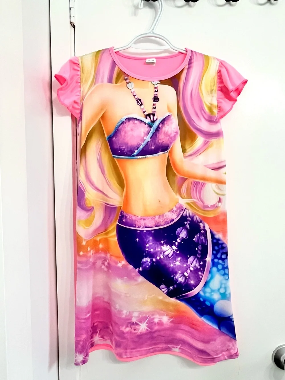 Girls Princess Mermaid Nightgown Pajama Dress Set of 3 11yr-12yr